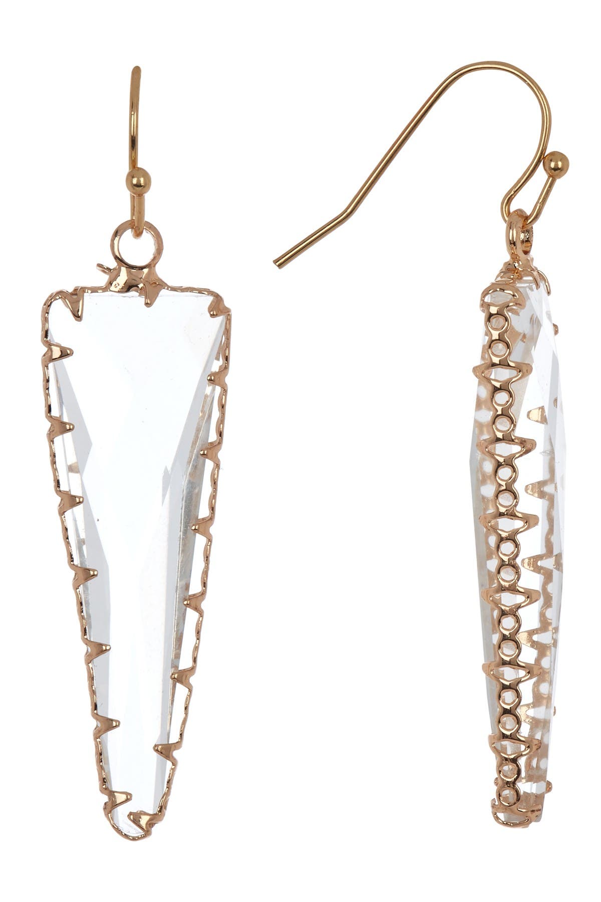 Triangular Caged Crystal Dangle Earrings